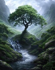 tree and river landscape