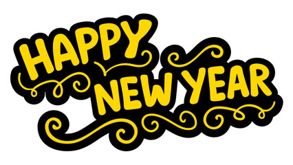 Happy New Year typography lettering design