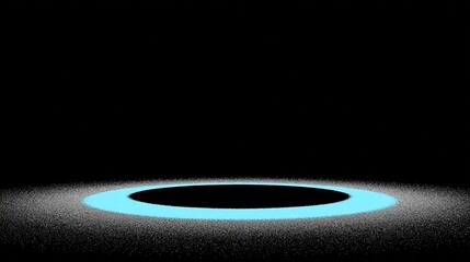 A simple vector graphic of an oval lens with the center in light blue and edges in dark grey on a black background. 