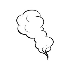 Vector Outline Illustration of Smoke Isolated on White Background