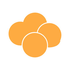 Simple orange cloud icon made of four overlapping circles with white outlines.