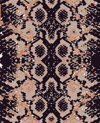  snake pattern continues endlessly in beige tones. Animal skin seamless pattern.