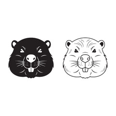 The Beaver Vector Creation - Hard Worker - Smooth Swimmer - Beaver silhouette - Beaver lineart - Beaver vector - vector set of Beaver

