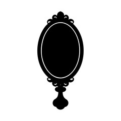 round mirror isolated on white