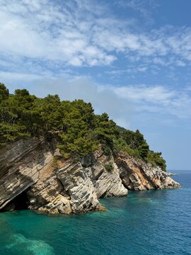 Beautiful Adriatic sea and rocks in Montenegro.