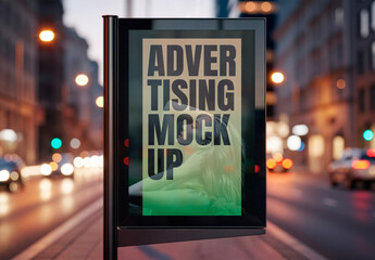 Billboard Mockup Urban Evening Display
