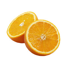 Fototapeta premium Freshly Cut Juicy Orange Halves Revealing Bright Vibrant Citrus Fruits and Textured Pulp Inside the Fruit