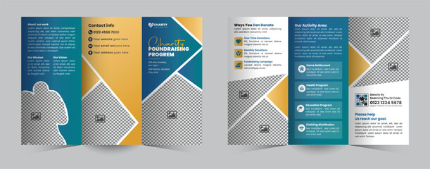 Boost your charity's impact with this unique Charity Fundraising Program Trifold Brochure Design Template. Perfect for promoting donation drives, nonprofit events, and community support initiatives