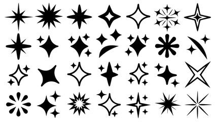 sparkle star icon, star sparkle vectors, Shining sparkle icon, Blink twinkle, sunburst star shapes collection.