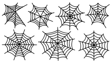 Halloween spider web isolated on transparent background