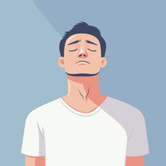 Crying Man flat design style minimal vector illustration
