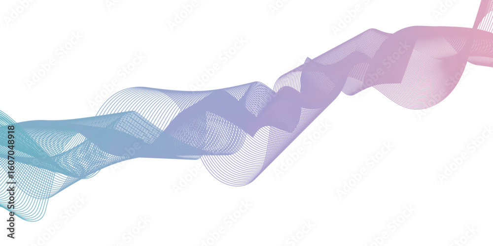 Fototapete modern glowing wavy lines with technology connection concept. abstract technology lines mesh backgro