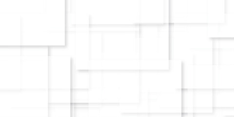 Modern Abstract white background design with layers of textured white transparent material in triangle and squares shapes. White color technology concept geometric line vector background.