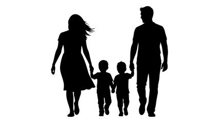Silhouette of a family people.