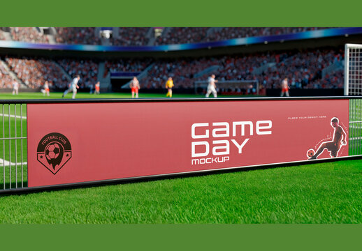 Soccer Stadium Advertising Banner Mockup