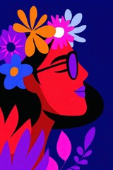 Vibrant floral portrait with flowers bright colors