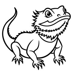 Bearded Dragon line art vector