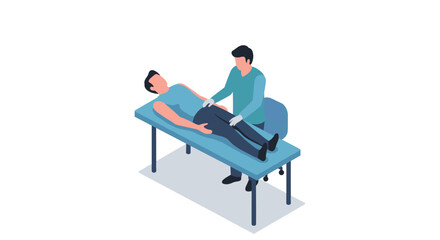 Isometric physiotherapy session with professional therapist in clinic