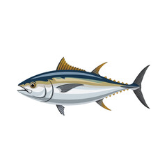 A vibrant illustration of a tuna fish, showcasing its streamlined form and details.