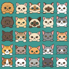 Cartoon vector of adorable smiley cat.