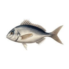 Fototapeta premium Realistic Illustration of a Fish Swimming in Clear Water with Detailed Features and Vibrant Colors