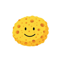 Smiling yellow sponge cartoon illustration, cheerful and friendly.