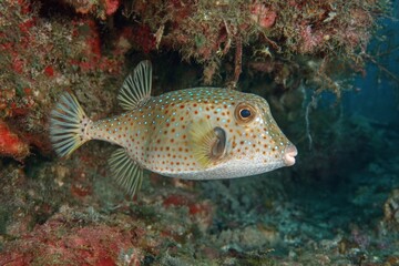 Graceful Boxfish Displaying its Distinctive Pattern