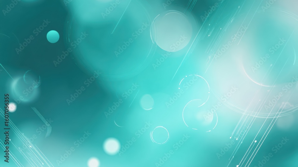 Poster a calming abstract background with shades of teal and soft bokeh effects for modern design projects.