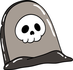 Cute Halloween Gravestone Doodle Elements Hand drawing.