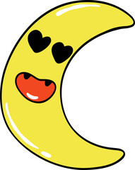 Cute Halloween Moon Doodle Elements Hand drawing.