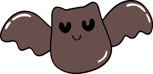 Cute Halloween bat Doodle Elements Hand drawing.