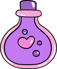 Potion Bottle Halloween  Doodle Hand drawing 
