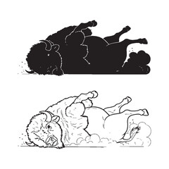 Bison Visual - Quiet Strength - Deep Chest - Bison silhouette - Bison lineart - Bison vector - silhouette & lineart of Bison

