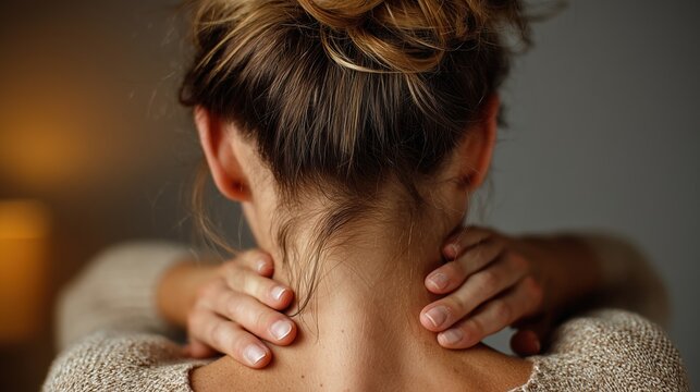 Femme recevant un massage relaxant du cou et des epaules en spa