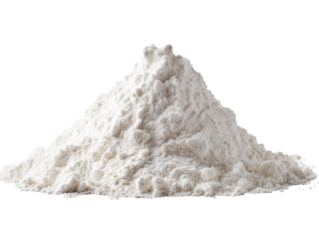 A close-up shot of a pristine, soft pile of finely milled flour