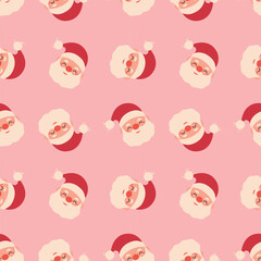 Santa Claus seamless vector pattern.Christmas background.