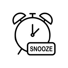 Alarm clock icon with snooze label