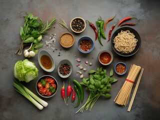Varied food carbohydrates protein vegetables fruits dairy legumes on wood