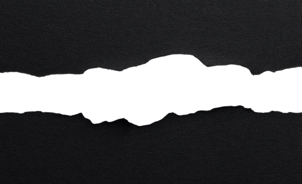Dark gray paper with a torn horizontal section