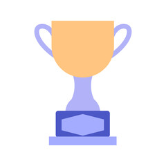 Modern flat design trophy award with handles and base