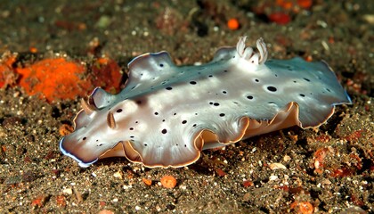 Sea slug on seabed