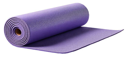 Rolled-up lavender exercise mat