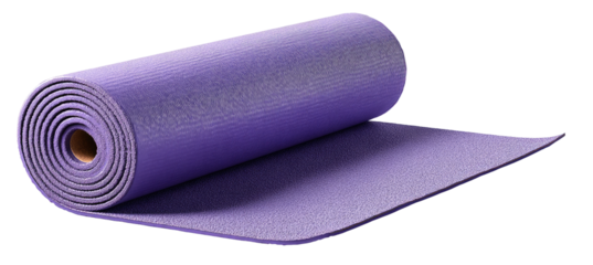 Rolled-up lavender exercise mat