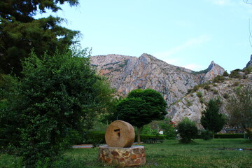 Scenic Mountain Landscape with Lush Green Trees . Incesu canyon ,Corum,Turkey