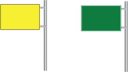 Obraz premium Blank road signs ready for your text and design, perfect for wayfinding, maps, and transportation projects
