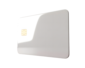 Blank White Credit Card Mockup with Chip Isolated for Design Presentation Payment Card Financial Tool on transparent background