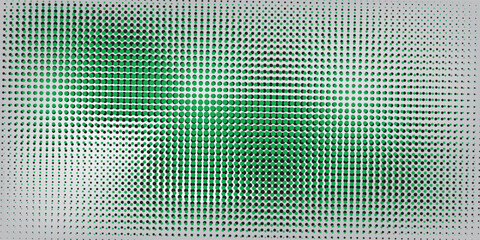 Grunge halftone gradient background. Faded grit noise texture. Green and black sand wallpaper. Retro pixel background. Anime or manga style comic overlay. Vector graphic design textured template.