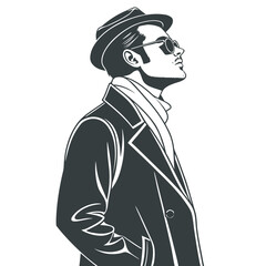 young man in black and white