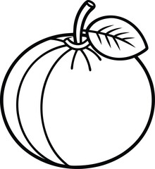 Simple Juicy Fruits Vector Illustration in Minimal Line Art Style for Botanical and Packaging Design, Juicy Fruits Line Art, Minimal Juicy Fruit Drawing, Black and White Juicy Fruits Sketch