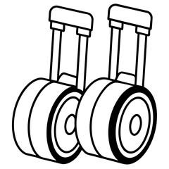 Luggage wheels line art vector